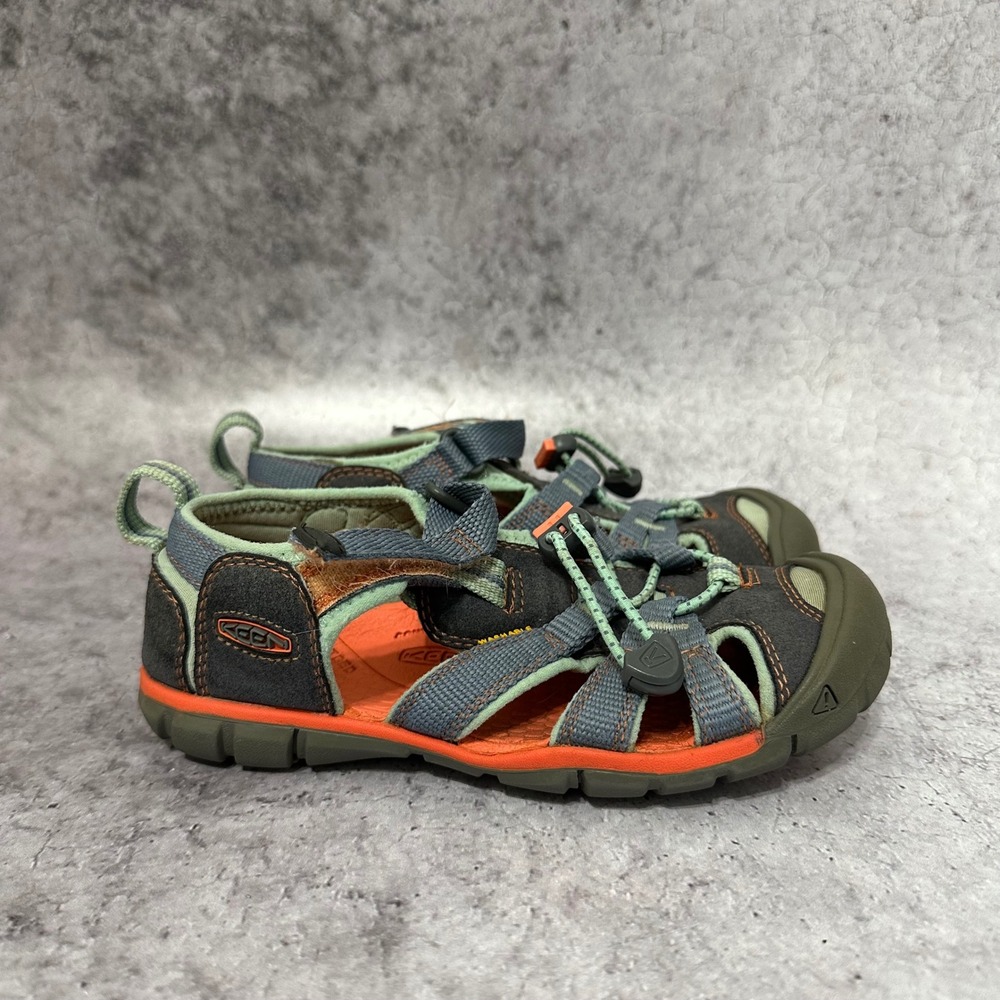 Keen Newport H2 Sandals Kids 13 Gray Orange Waterproof Washable Outdoor